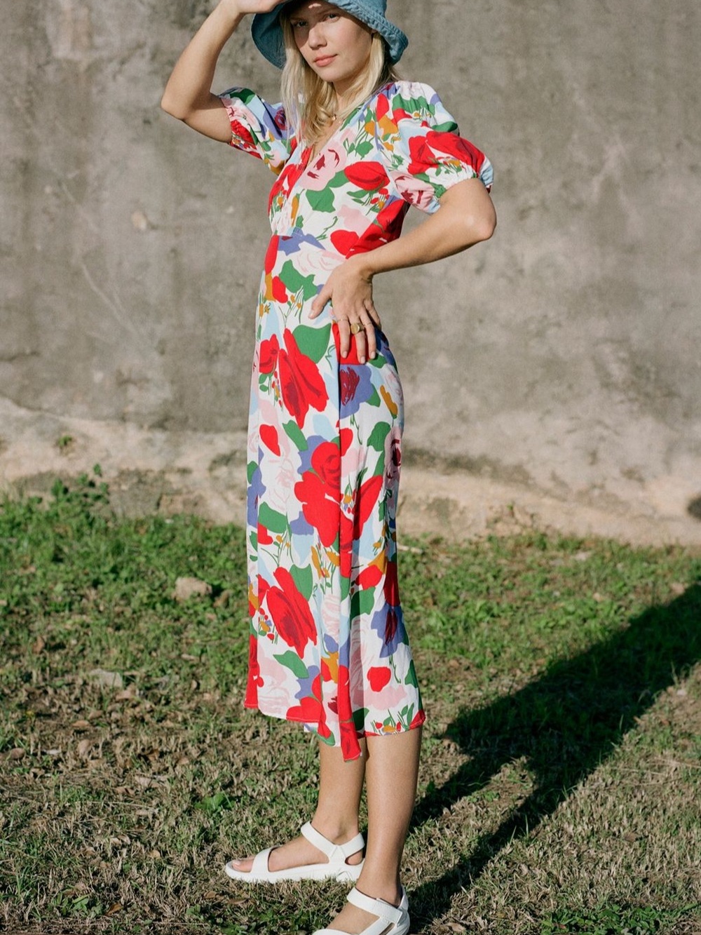 Faithfull the Brand Vittoria Floral Midi Dress Anita Floral Print Size M